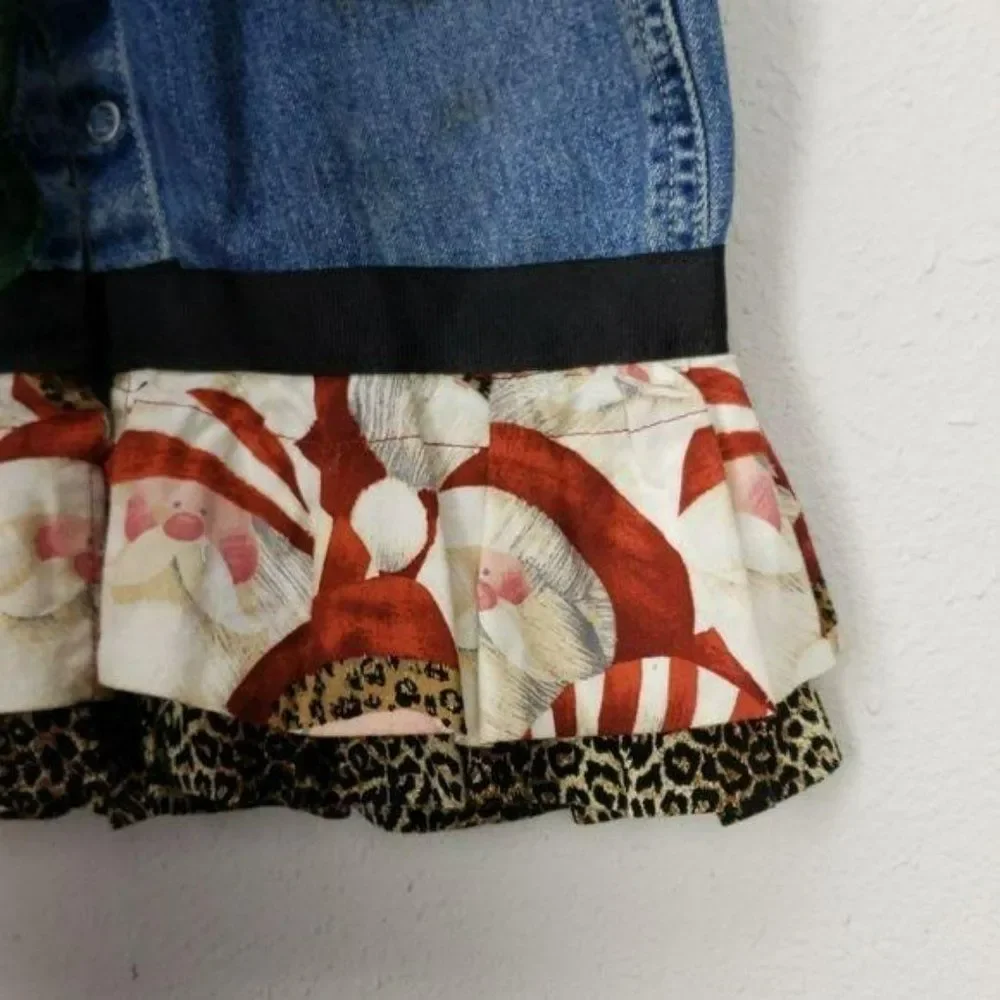 Baby Gap Santa Design Girls 12-18 Months Denim Overalls‎
